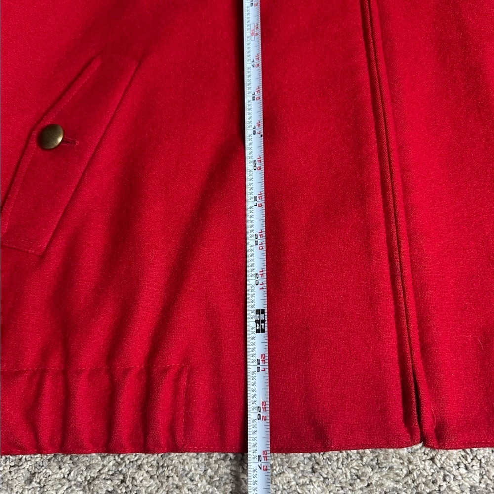 Vintage Pendleton Wool Bomber Jacket Red Oversized XL Zip Front Coat short warm - Picture 8 of 9